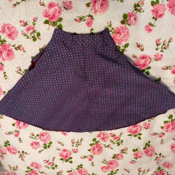 1980s handmade blue and purple print circle skirt with pockets! - Picture 12 of 14